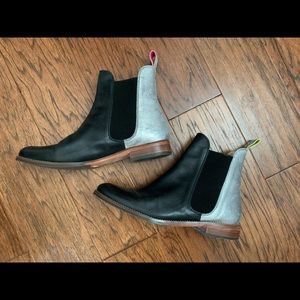 Joules Chelsea boot black and silver sz 10
